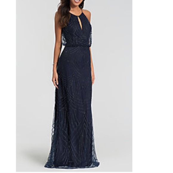 Kleinfeld Bridal Party Navy Blue Dress - Picture 1 of 7